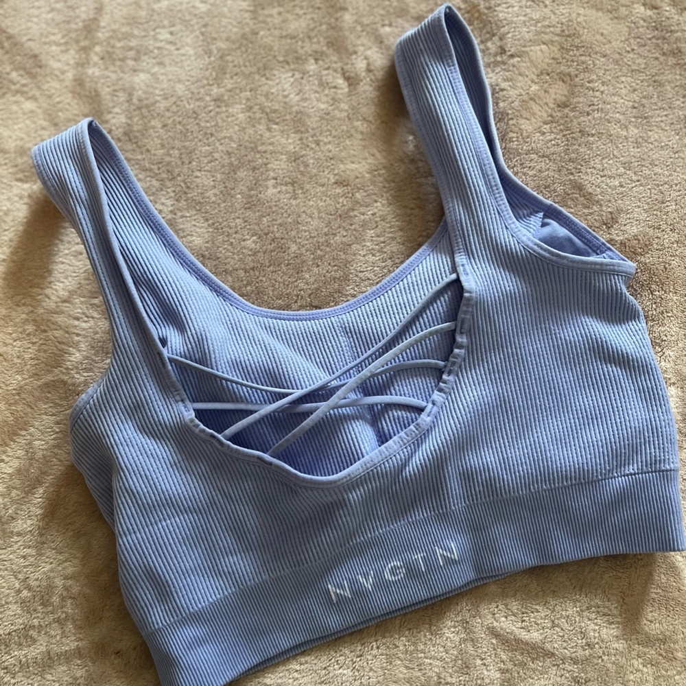 NVGTN Desire Ribbed Seamless Sports Bra - Periwinkle